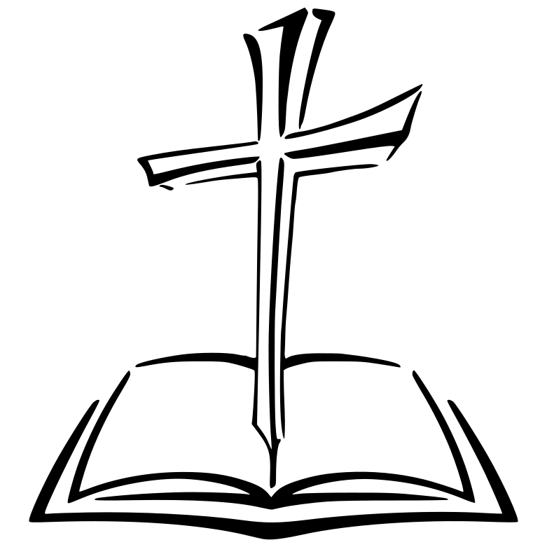 Madera Avenue Bible Church Logo of cross emerging from open Bible